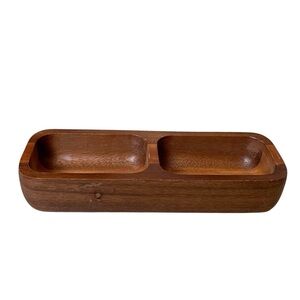 HANDMADE Vintage Wooden Double Serving Tray